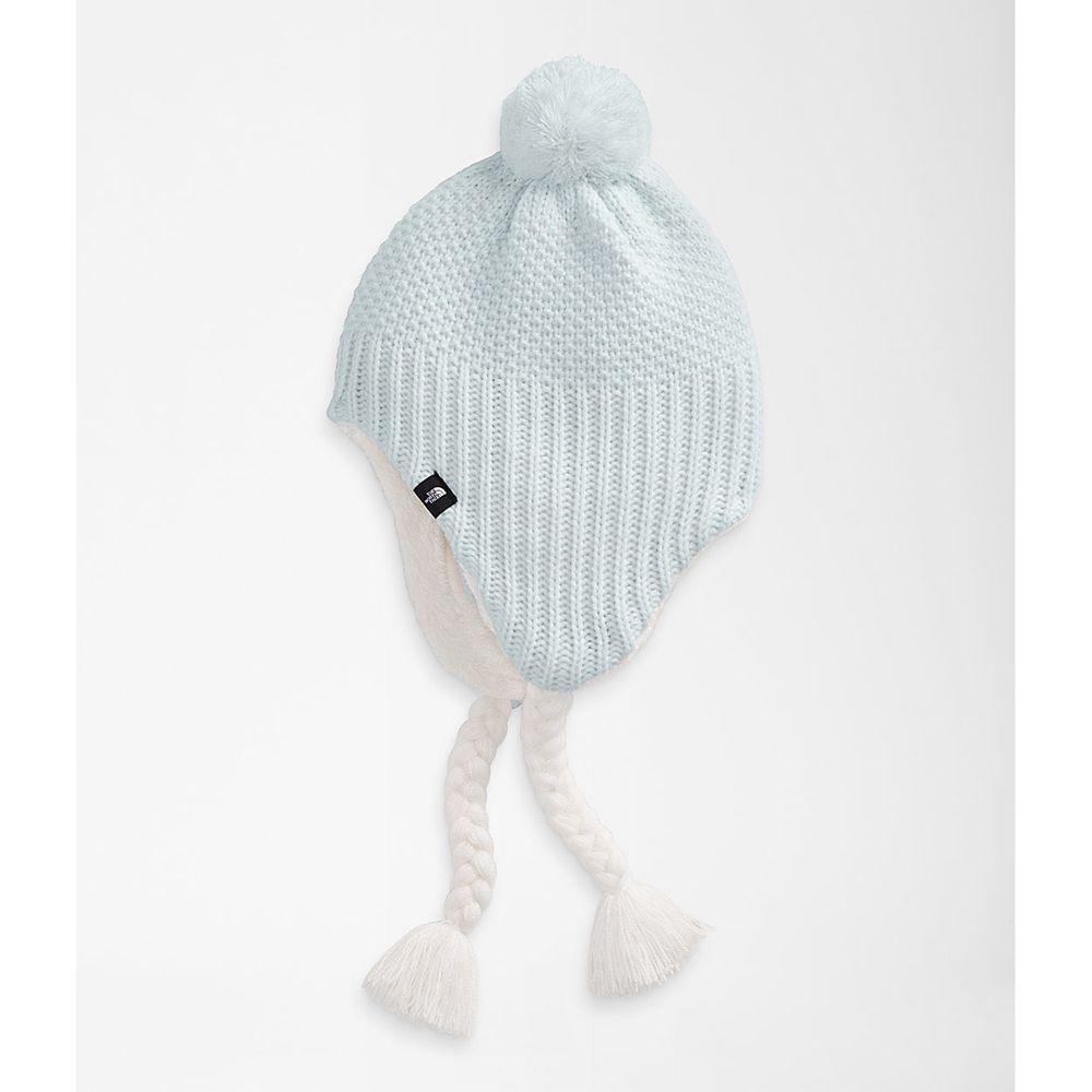 The North Face Purrl Stitch Earflap Κορίτσια Σκουφοσ - Μπλε / Ασπρα (AZKS30186)